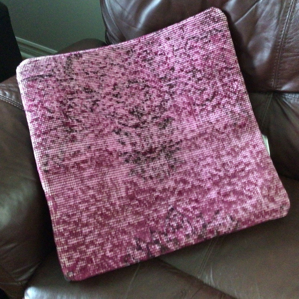 Ikea Bokarv Turkish Kilim Wool Pink Cushion Cover 20”x20”